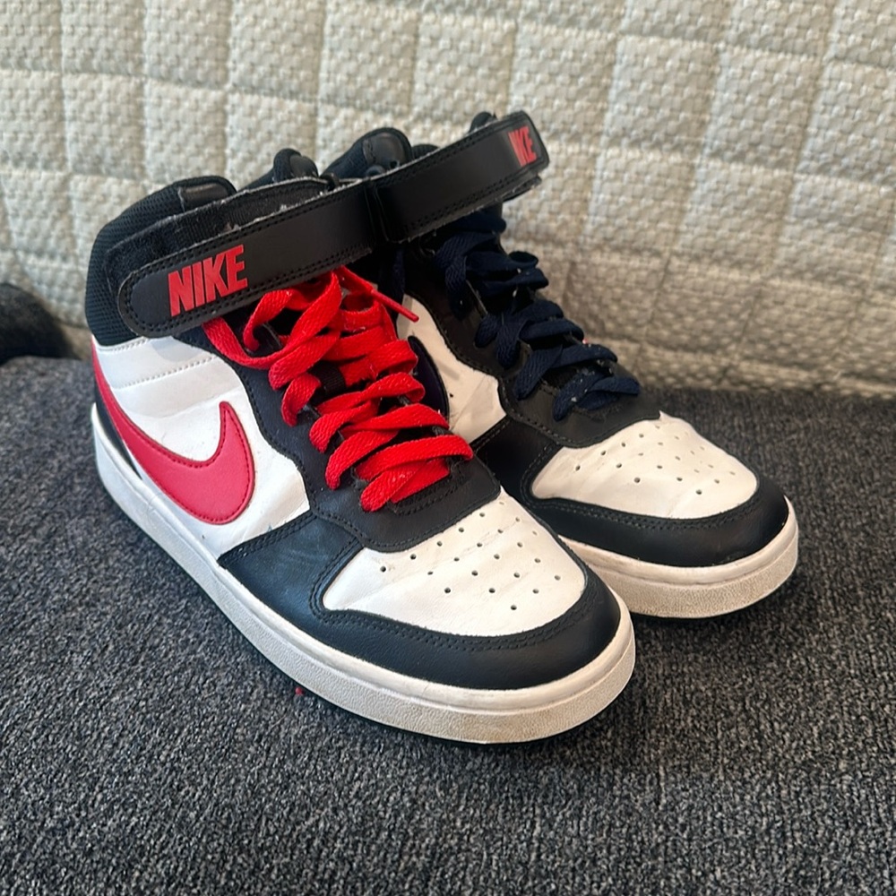 Red white and navy Nikes